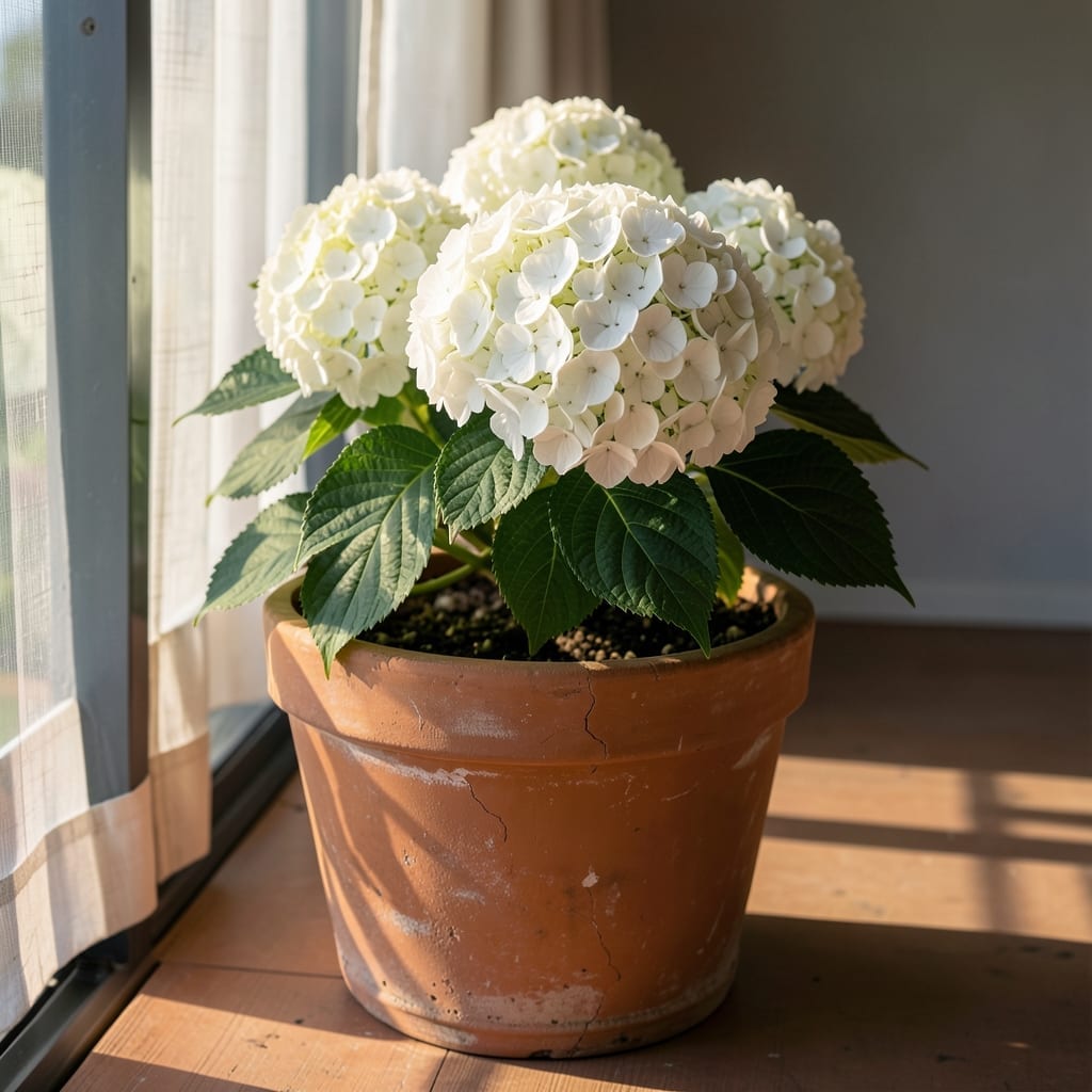 Compact White Hydrangeas