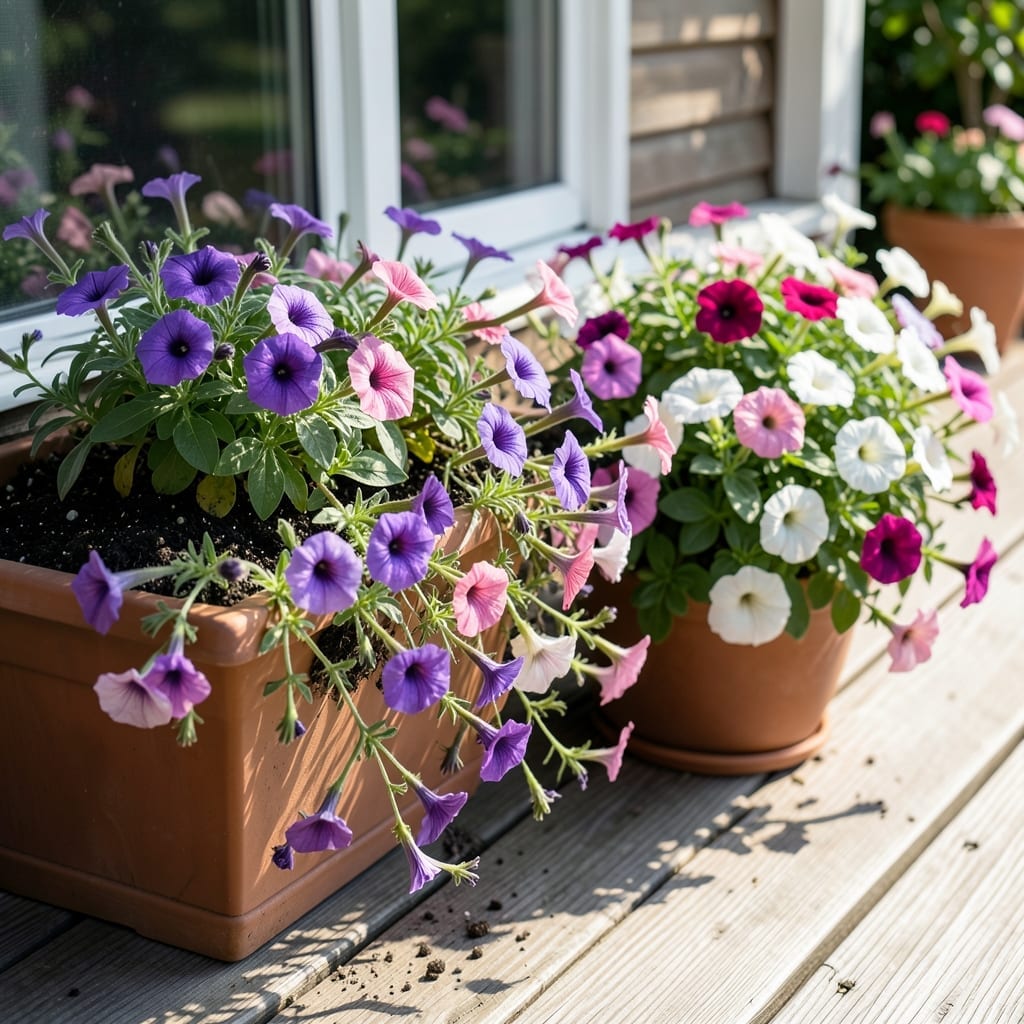 Wave Petunias in Window Boxes: Spilling Color for Season-Long Beauty Wave Petunias in Window Boxes: Spilling Color for Season-Long Beauty