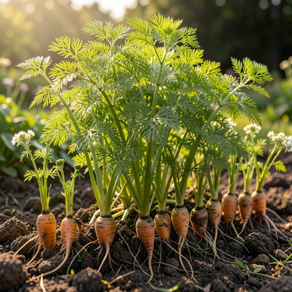 Carrots and Dill Plants