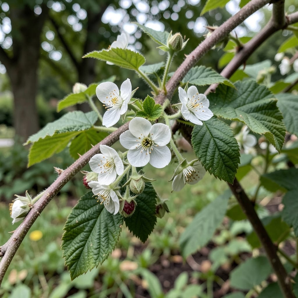 Wild European Raspberry Blossoms