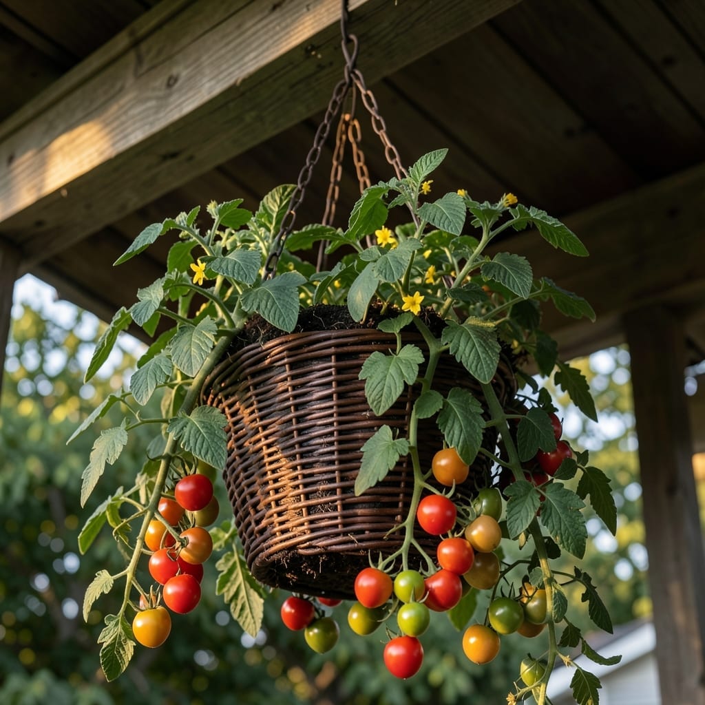 Hanging Basket Tomato Garden