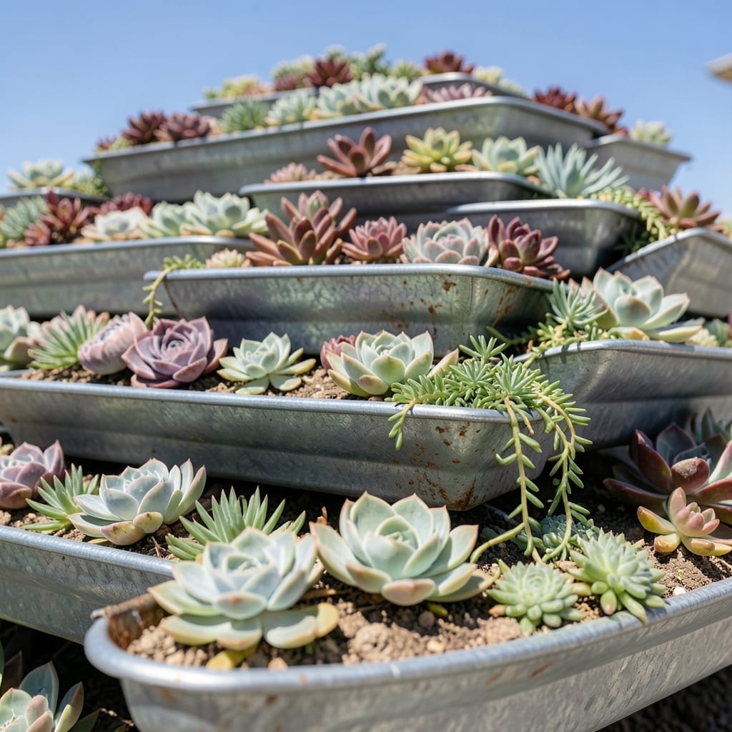 Tiered Trough Succulent Display
