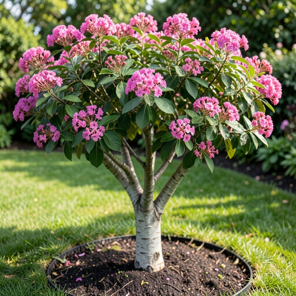 Bright Pink Tree: Vibrant Garden Focal Point Bright Pink Tree: Vibrant Garden Focal Point