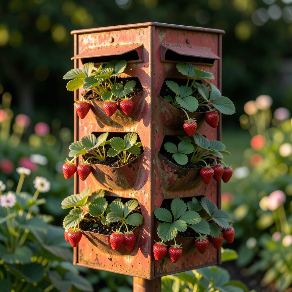 Vertical Strawberry Tower Mailbox