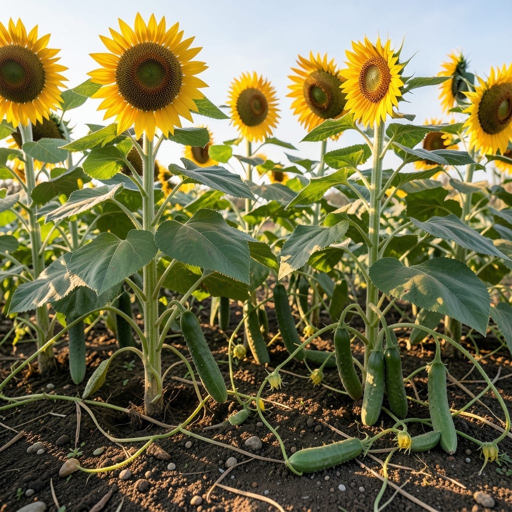 Sunflowers as Windbreaks