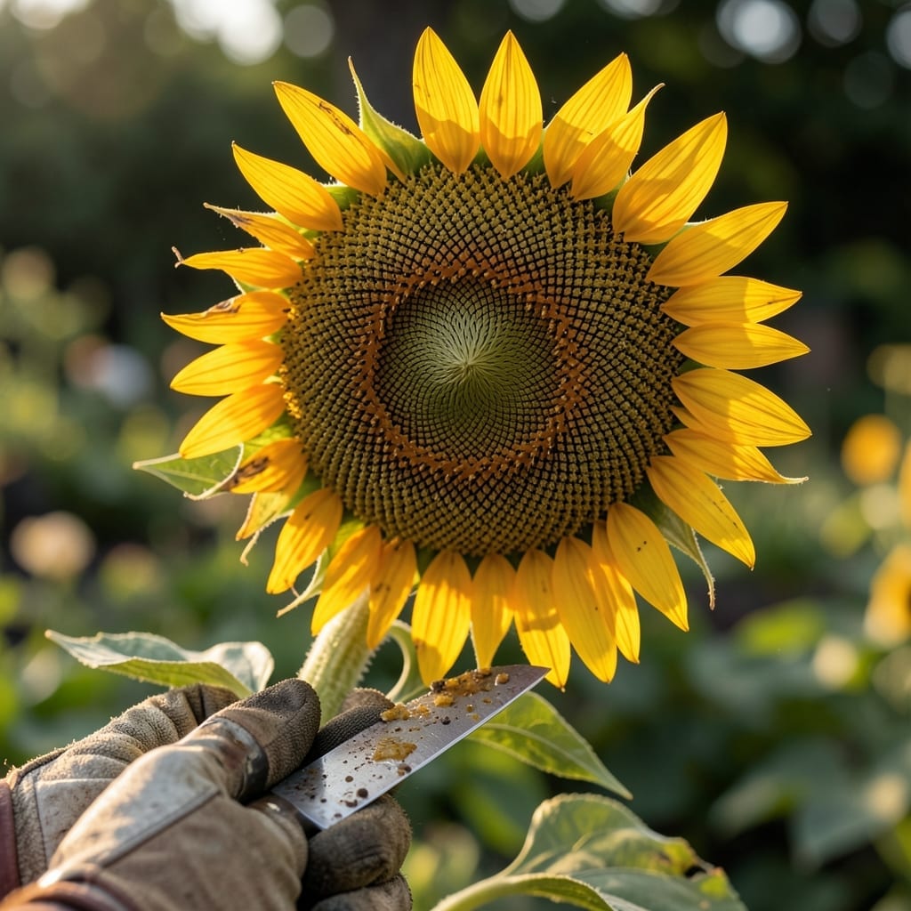 Cutting Sunflower Heads Properly