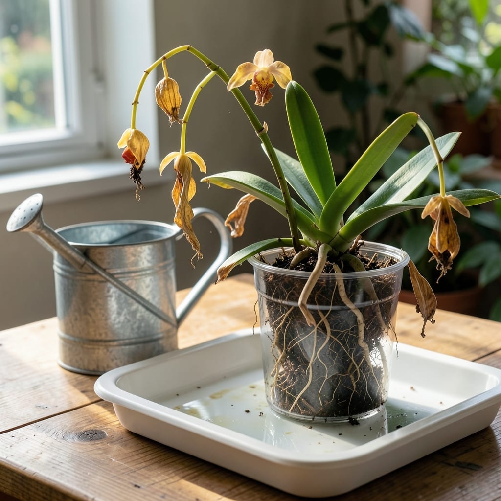 Orchid Overwatered: Yellow Leaves and Root Rot Rescue Orchid Overwatered: Yellow Leaves and Root Rot Rescue
