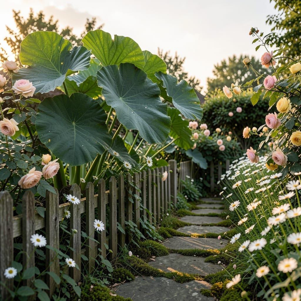 Cottage Garden With Bold Foliage