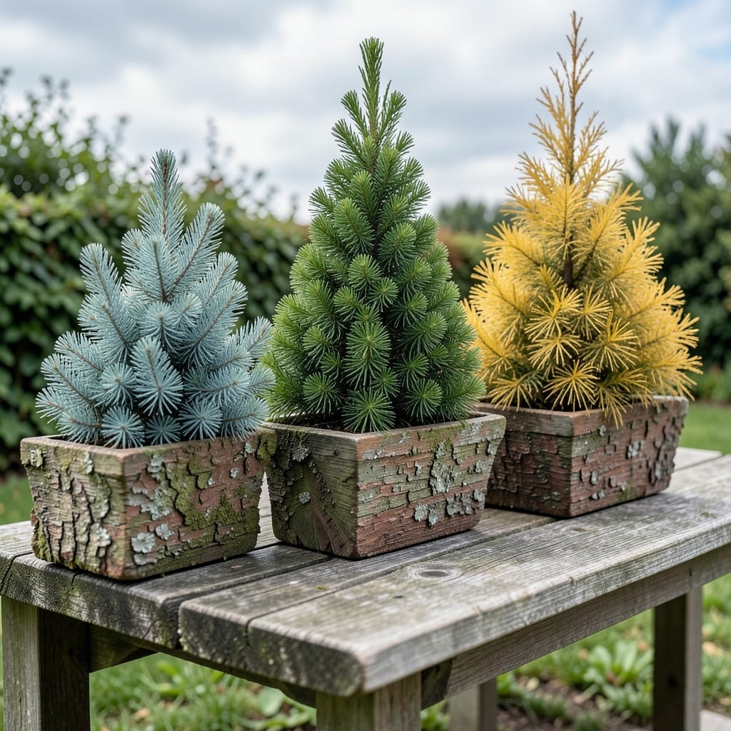 Dwarf Conifer Collection in Troughs