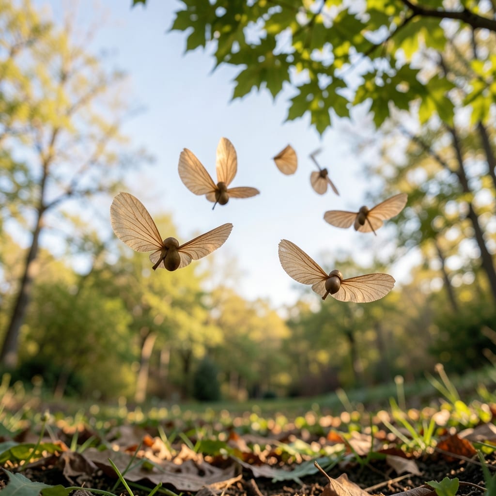 Helicopter Seeds from Maple Trees