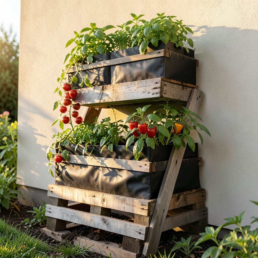 Tiered Pallet Salsa Garden