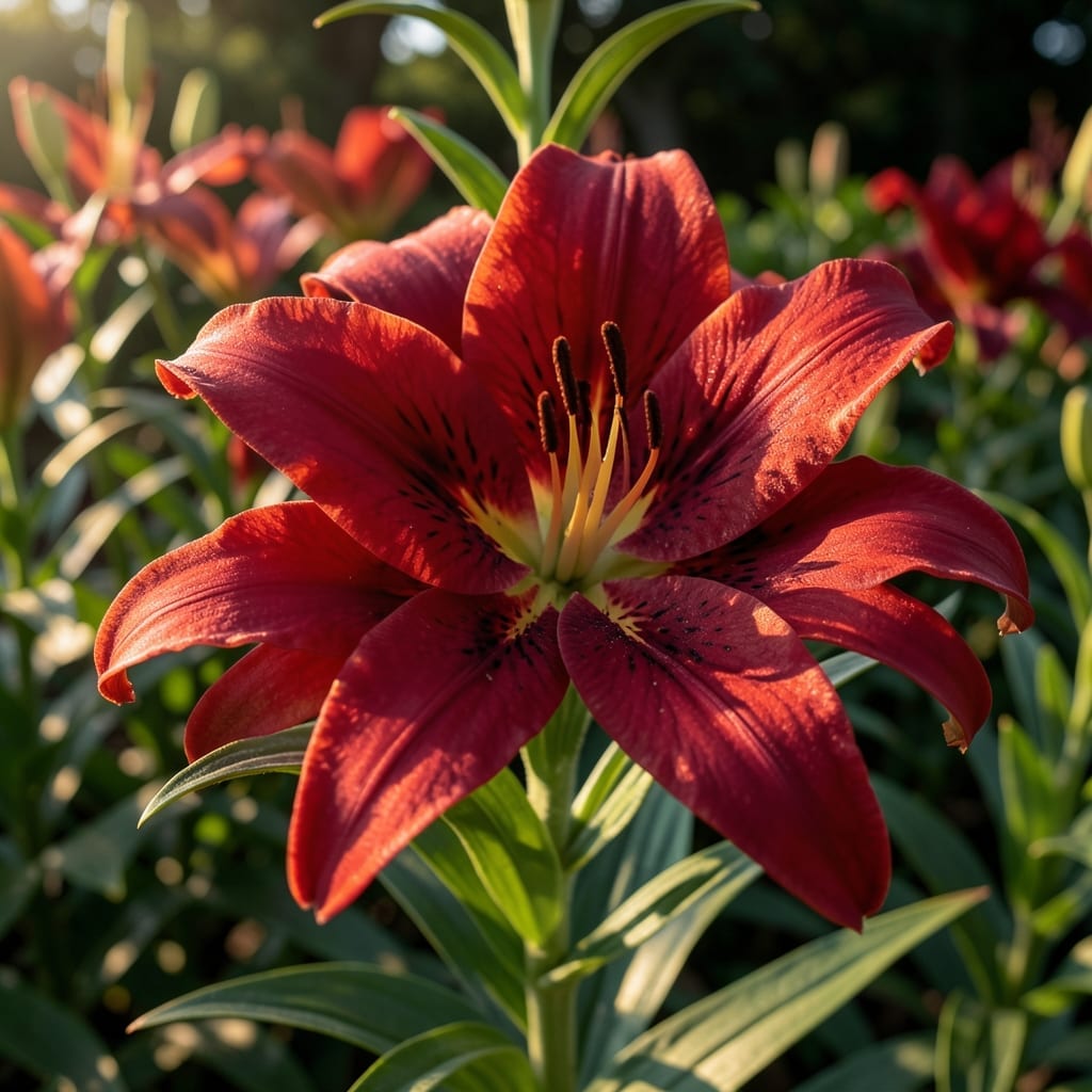 Rich Red Double Sensation Lilies