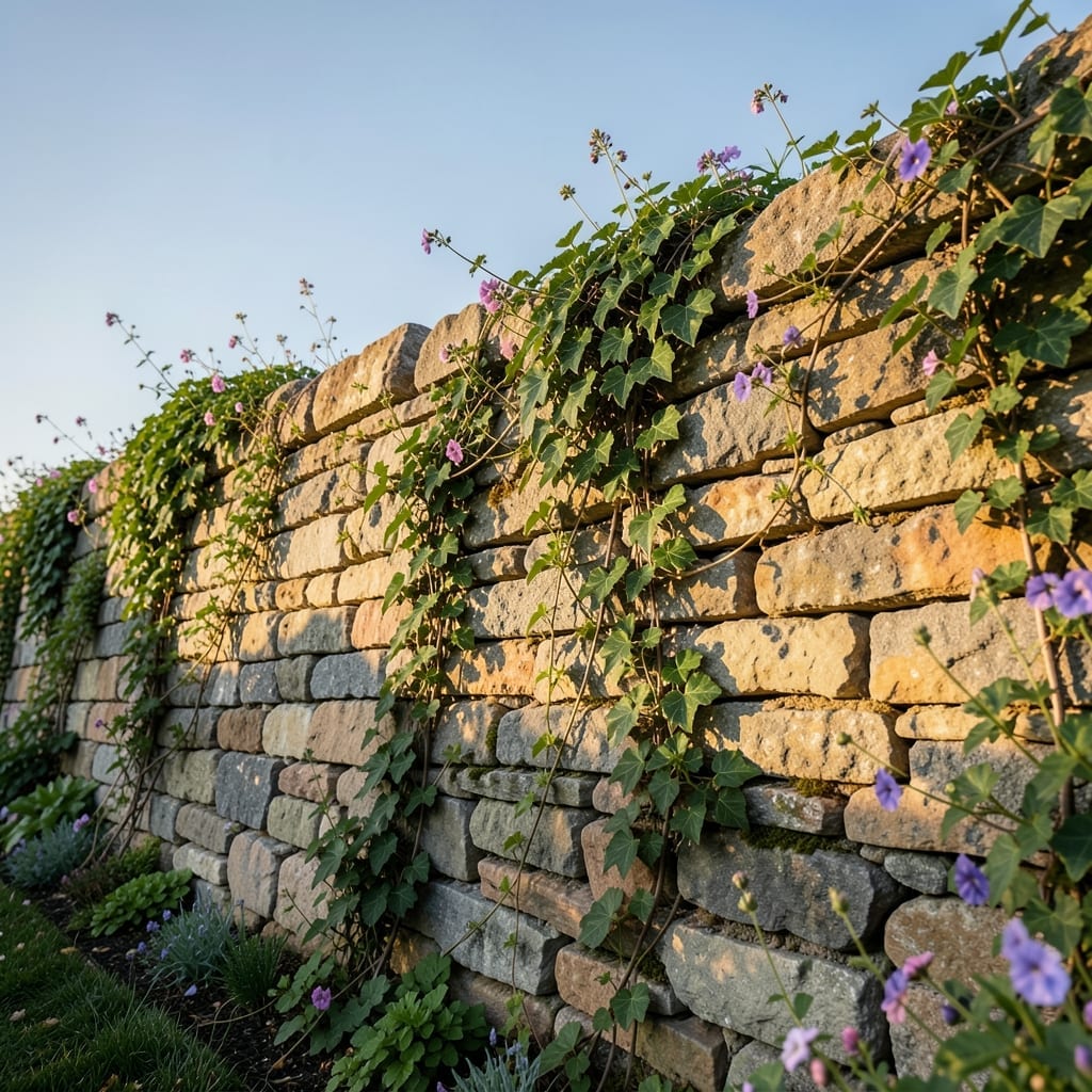 Stone Wall Garden Fence