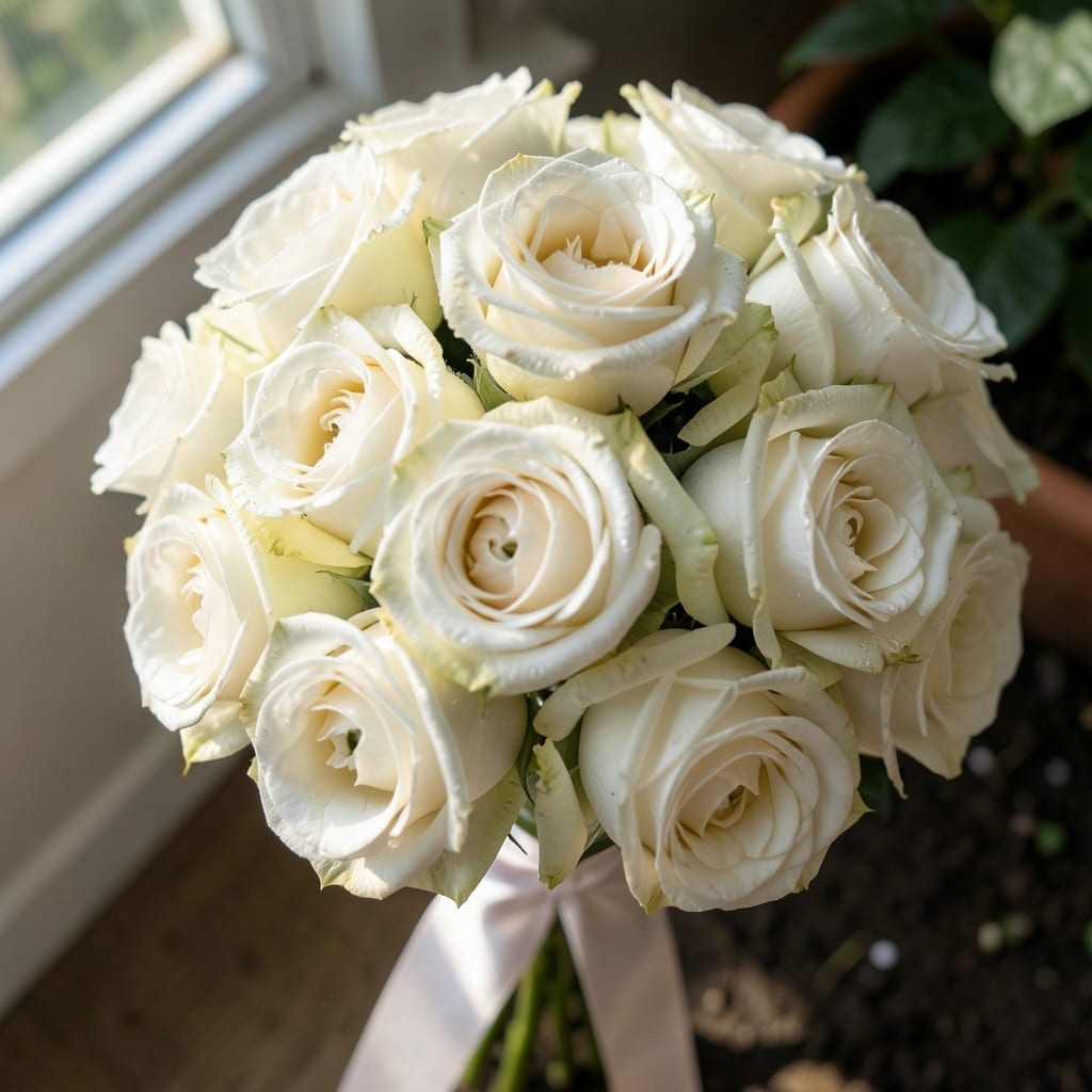 Classic White Rose Bouquets