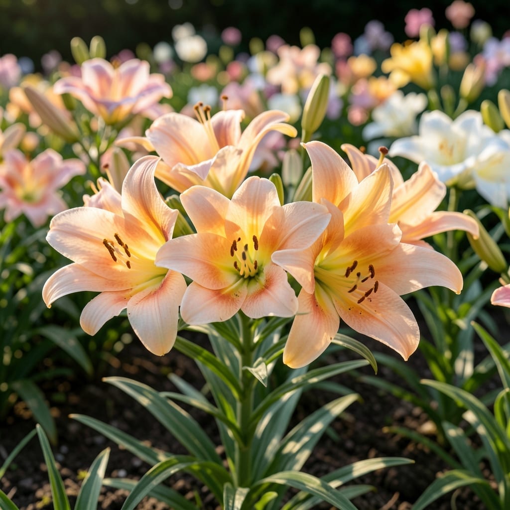 Soft Peach Melon Sorbet Lilies