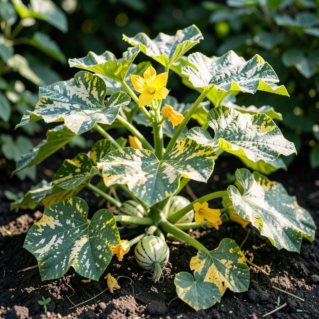 Variegated Squash Leaves: Visual Guide to Healthy Plant Patterns