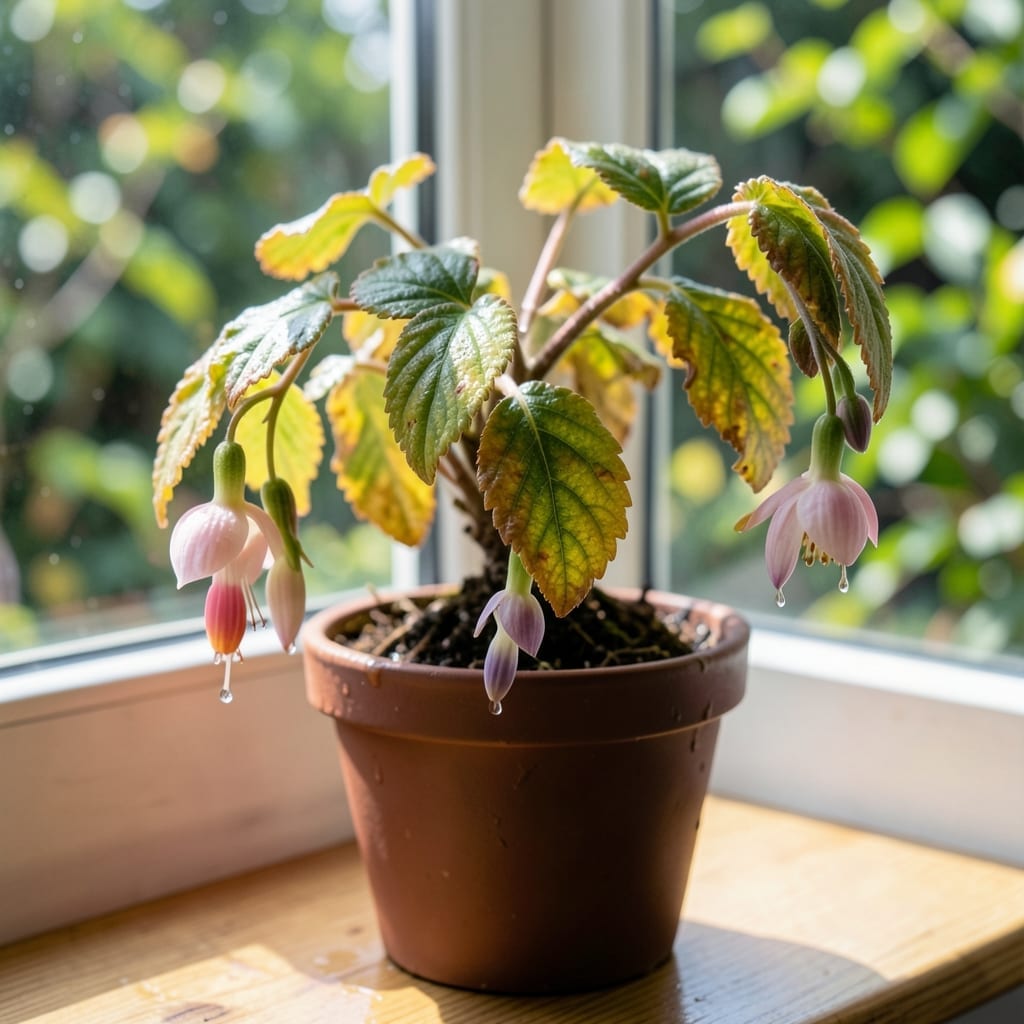 Leaf Overwatered Fuchsia: Signs and Immediate Recovery Steps Leaf Overwatered Fuchsia: Signs and Immediate Recovery Steps