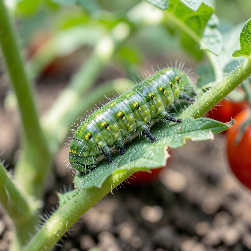 Caterpillar Eating Tomato Plants: Hand-Picking and Barrier Methods for Protection