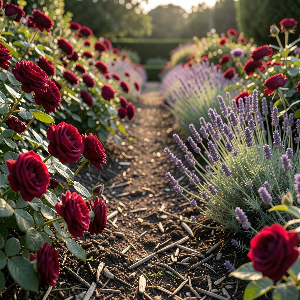 Rose and Lavender Border Garden