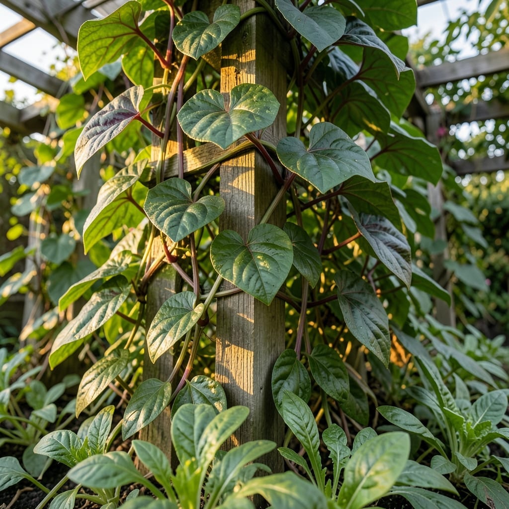 Malabar Spinach Climbing Structure