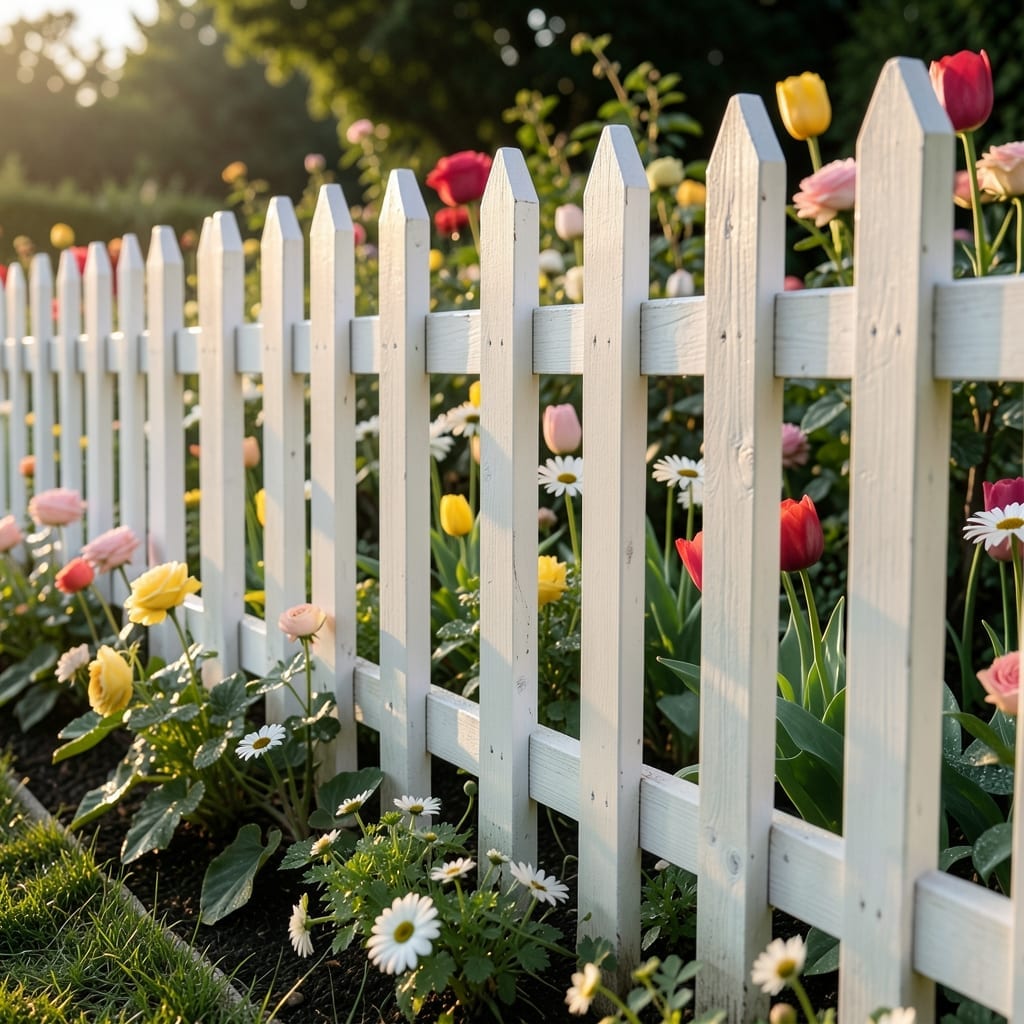 Classic Wooden Picket Fence