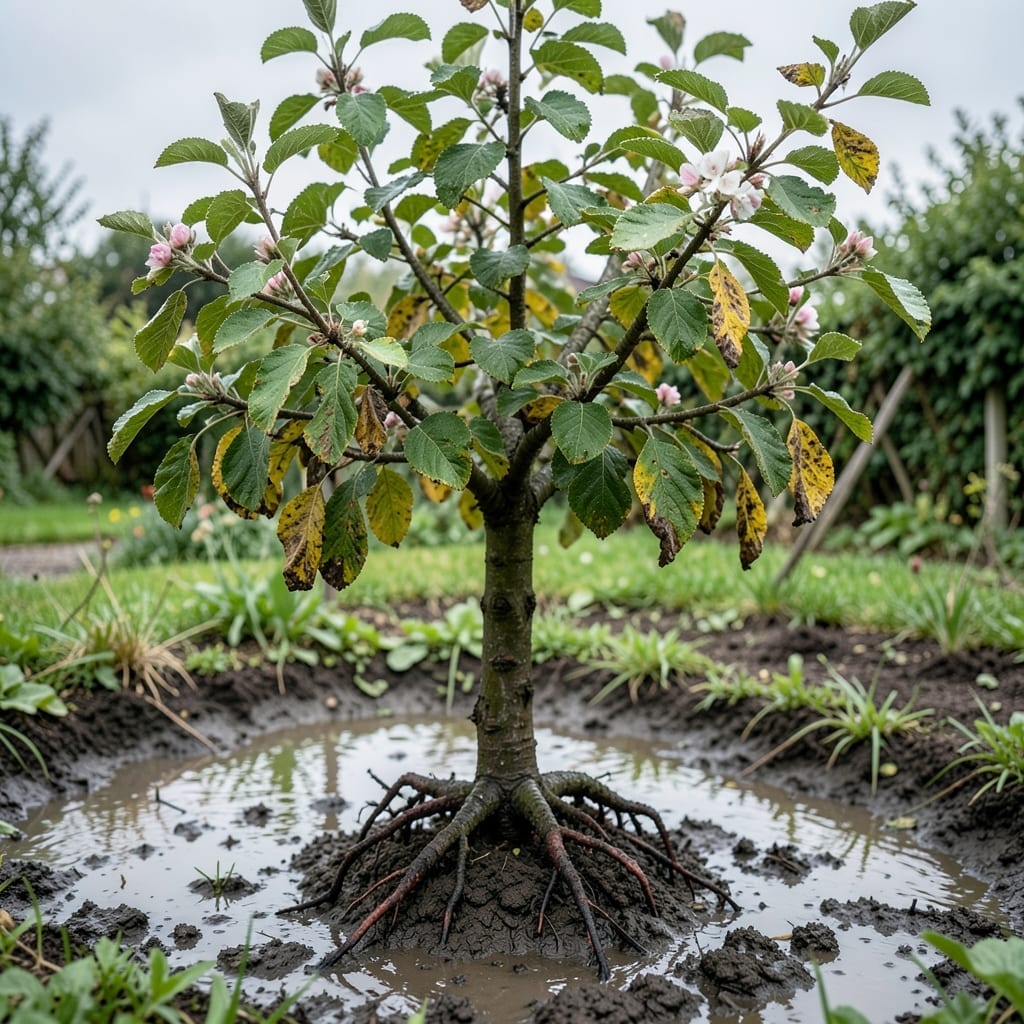 What Does an Overwatered Apple Tree Look Like: Yellowing Leaves and Soft Bark