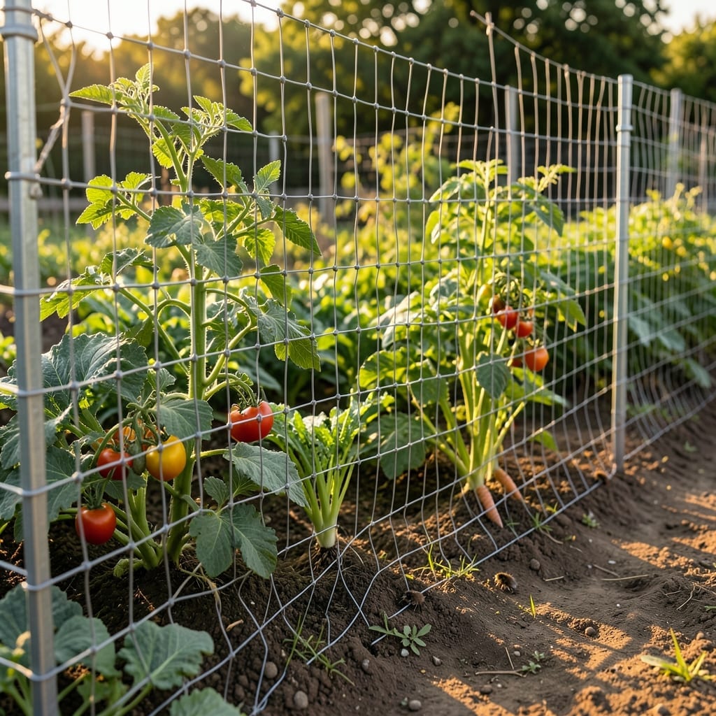 Chicken Wire and Flower Bed