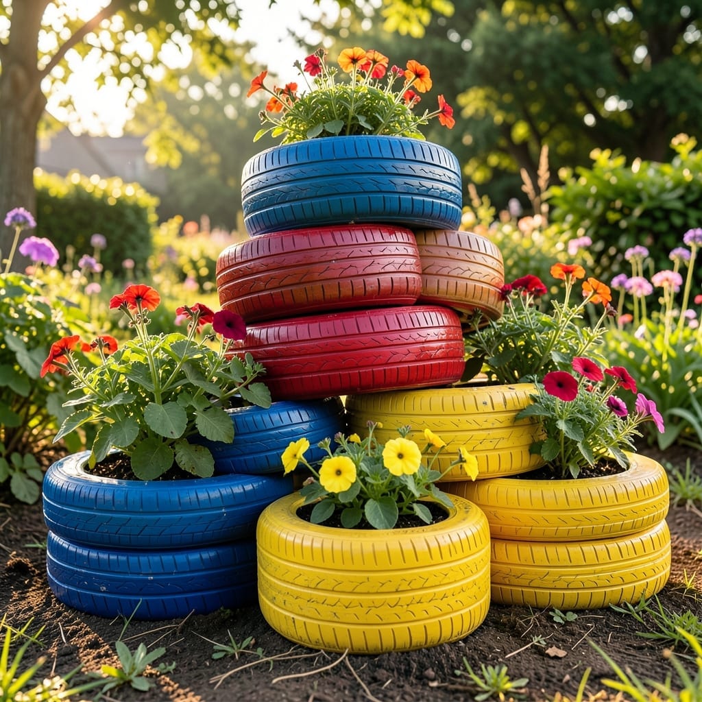 Upcycled Tire Planters