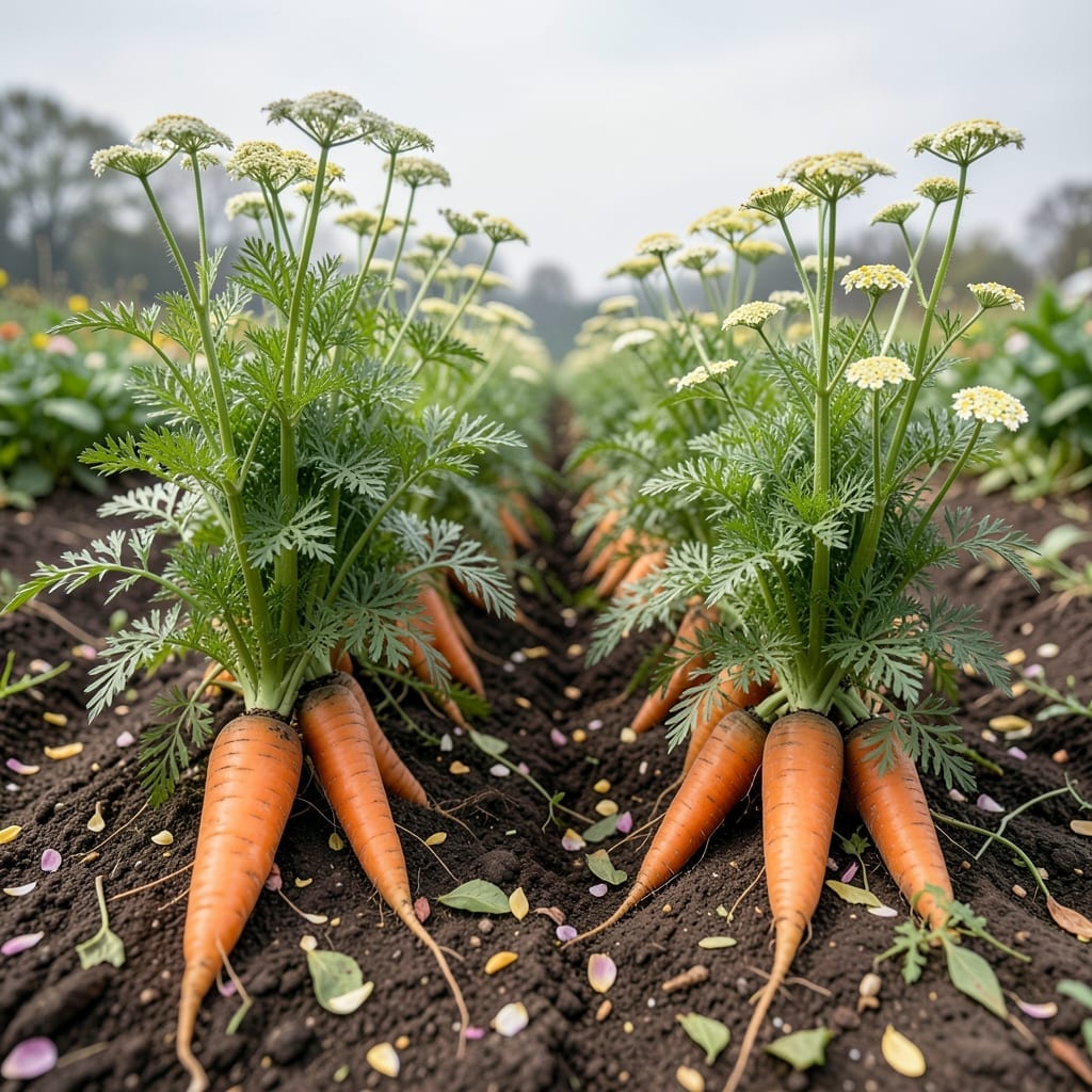 Carrots with Yarrow Companions