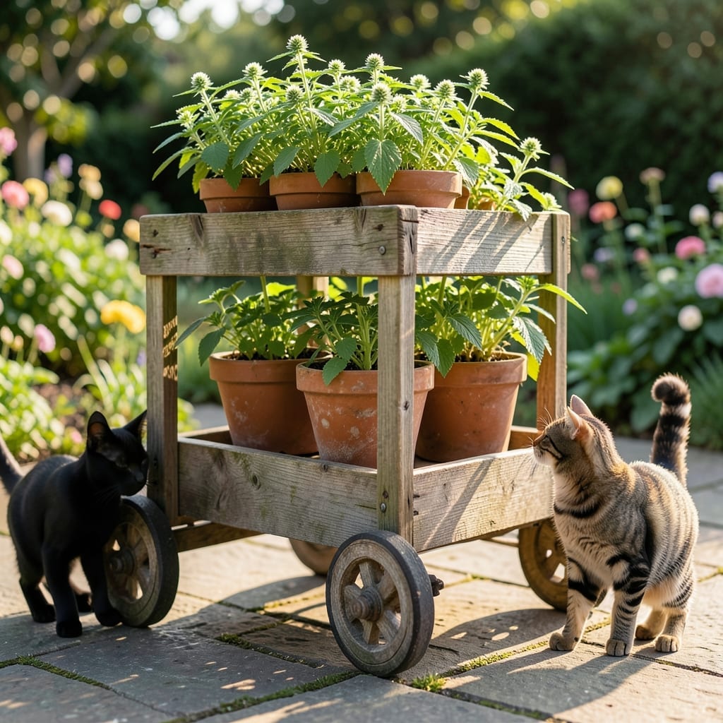 Portable Catnip Planter Cart