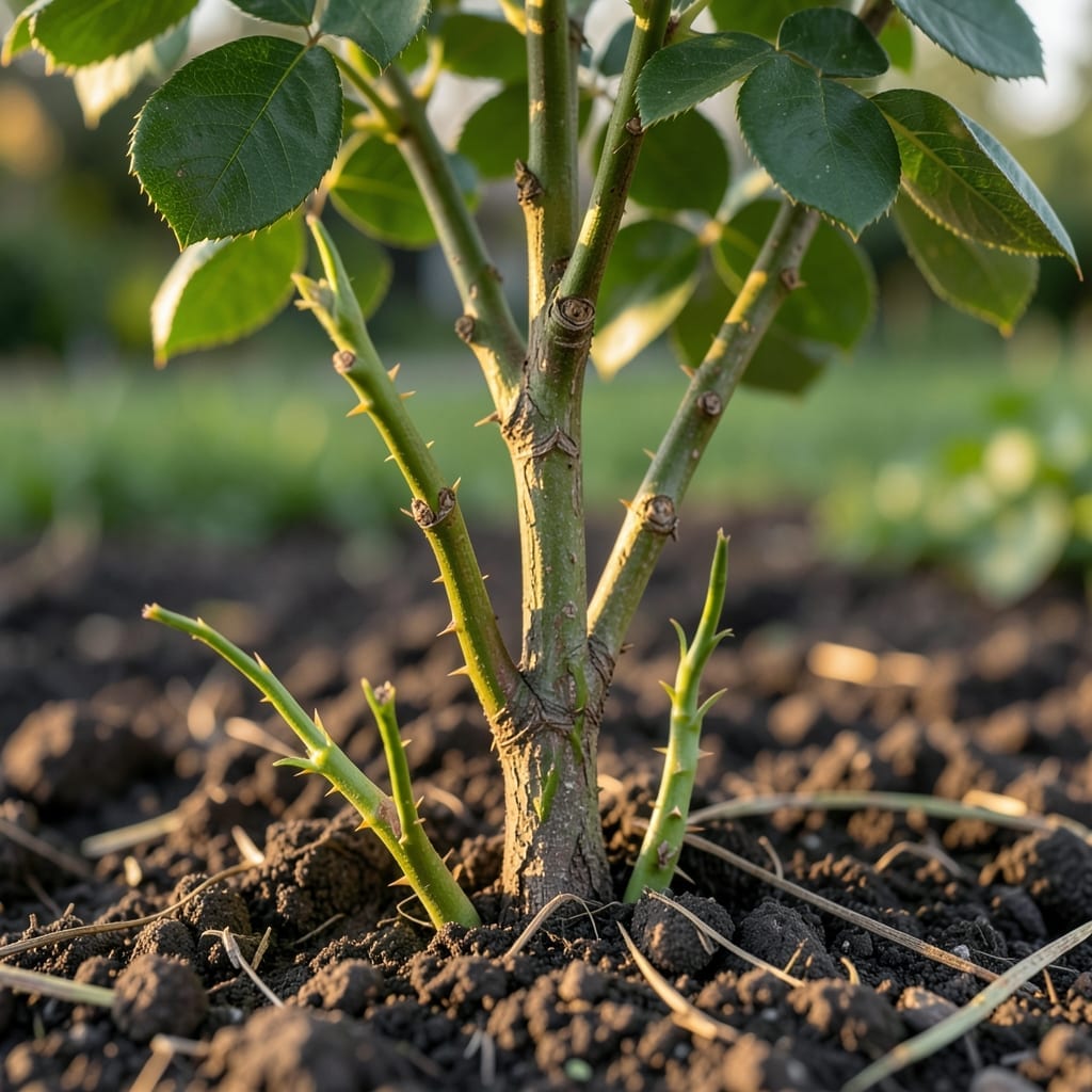 Suckers Removal from Rose Roots