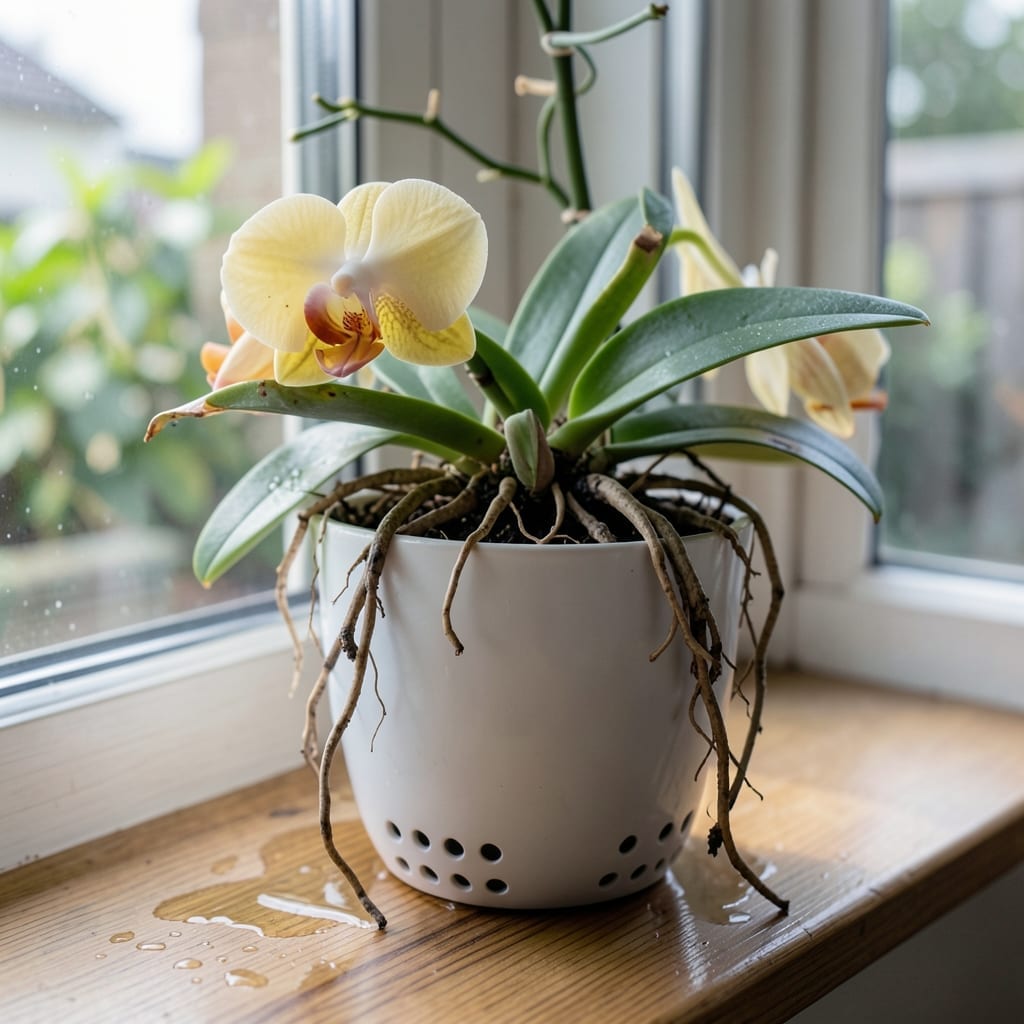 Leaves Overwatered Orchid Roots: Root Rot Recovery in 5 Steps Leaves Overwatered Orchid Roots: Root Rot Recovery in 5 Steps