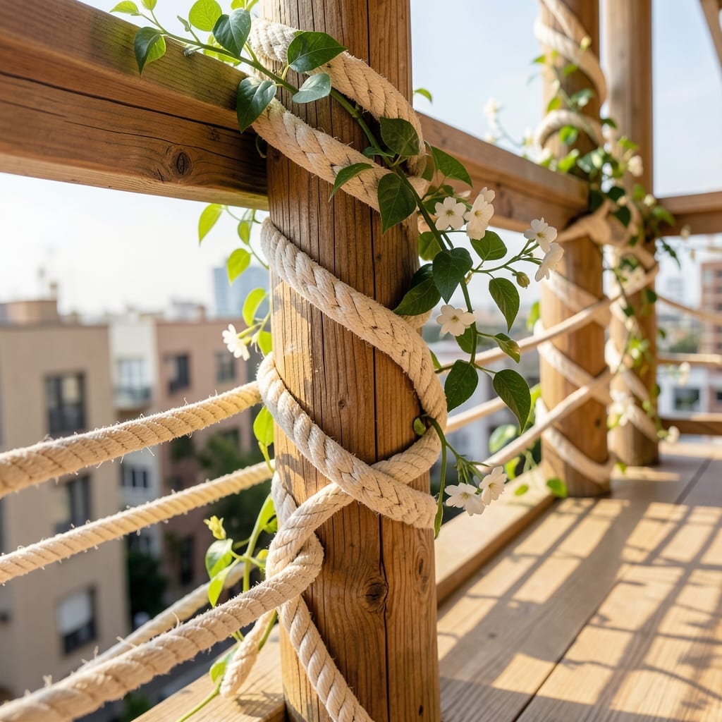 Rope and Wood Combination Railing