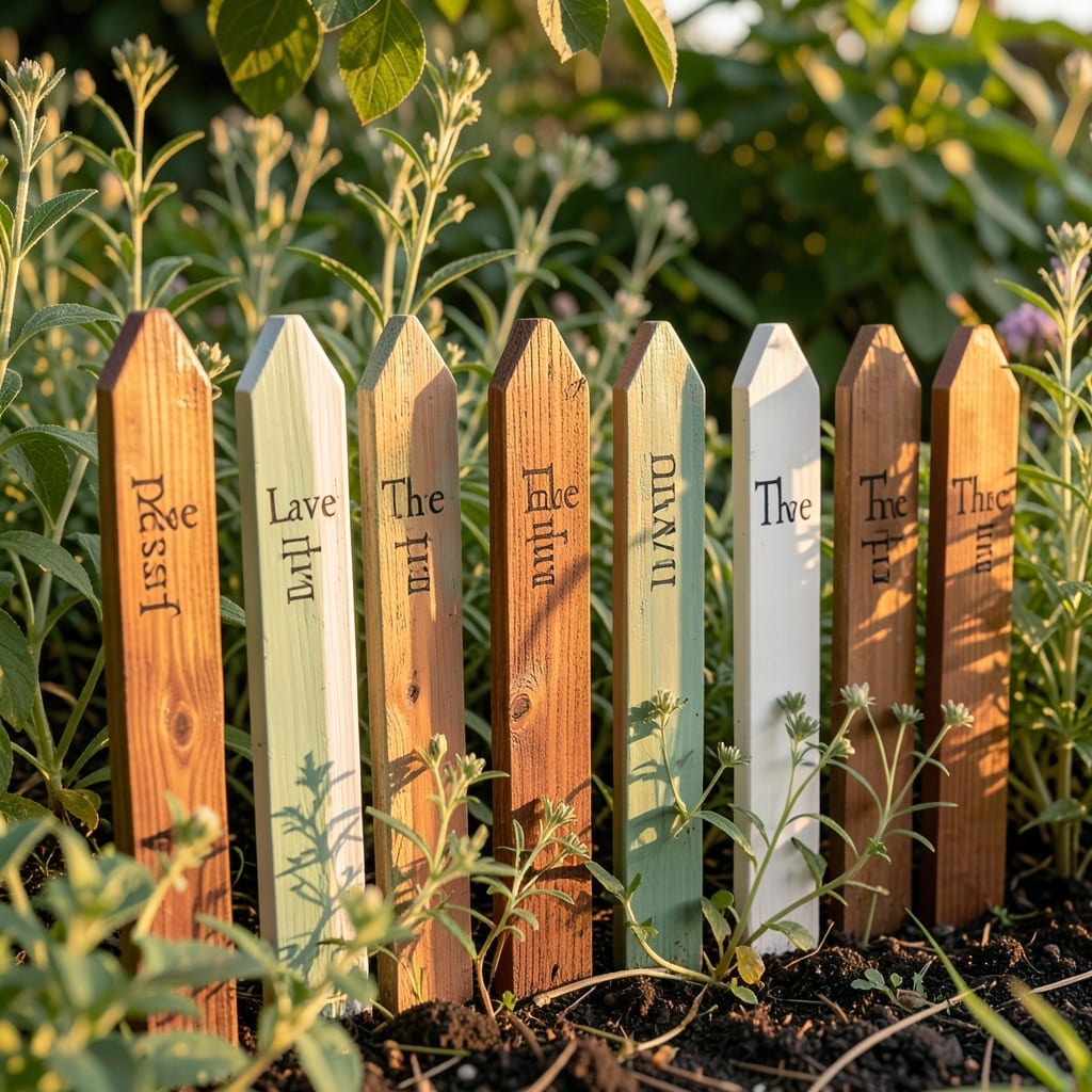 Hand-Painted Wooden Stakes