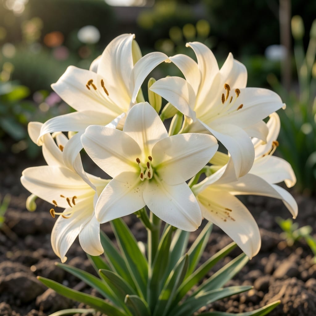 Creamy Ivory Brunello Lilies