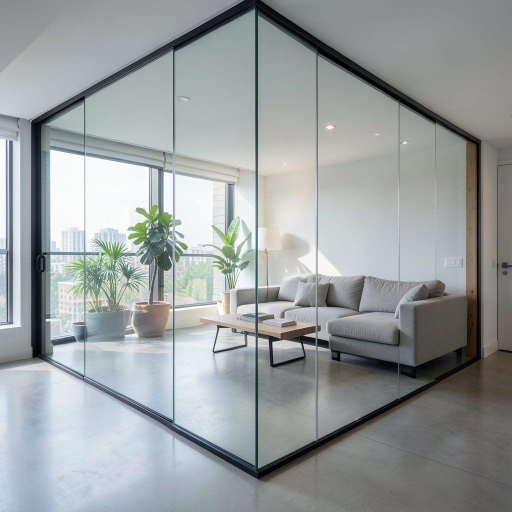Glass Panel Space Divider