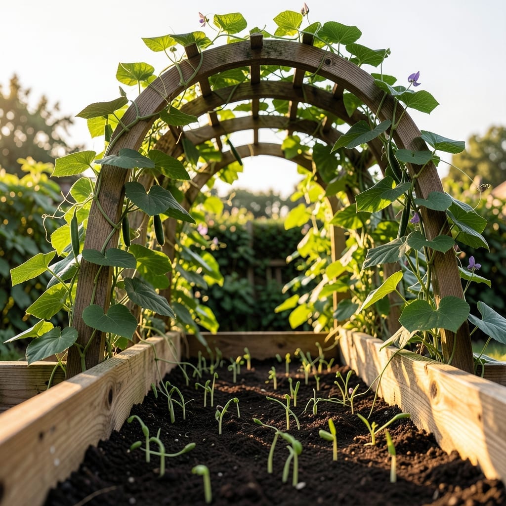 Raised Bed with Trellis Arch