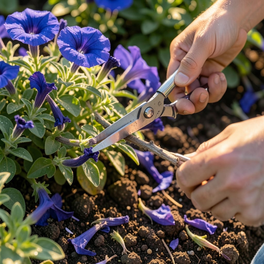 Pruning and Deadheading for Continuous Blooms