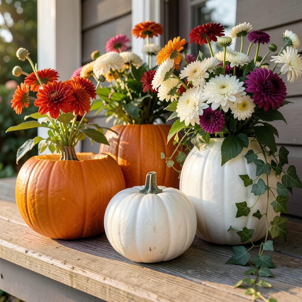 Floral Arrangement Pumpkin Planters