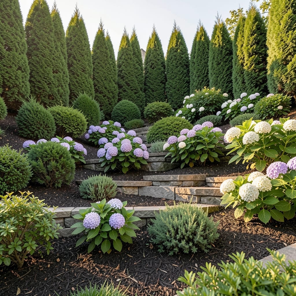 Mixed Height Shrub Borders
