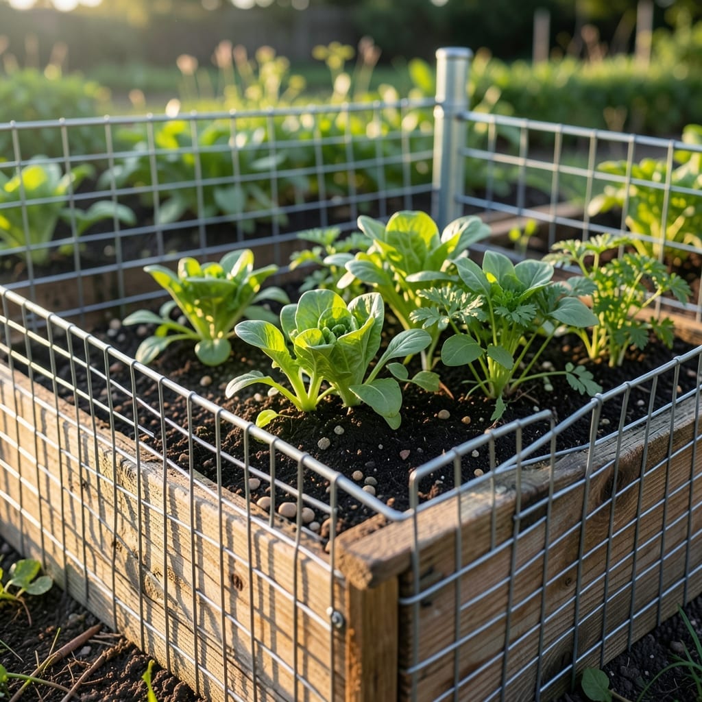 Raised Bed with Built-In Fencing
