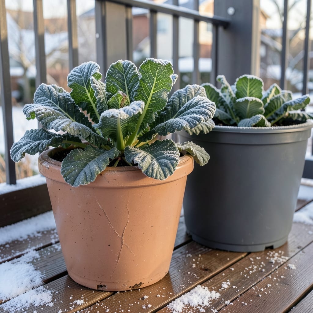 Kale in Frost-Proof Pots