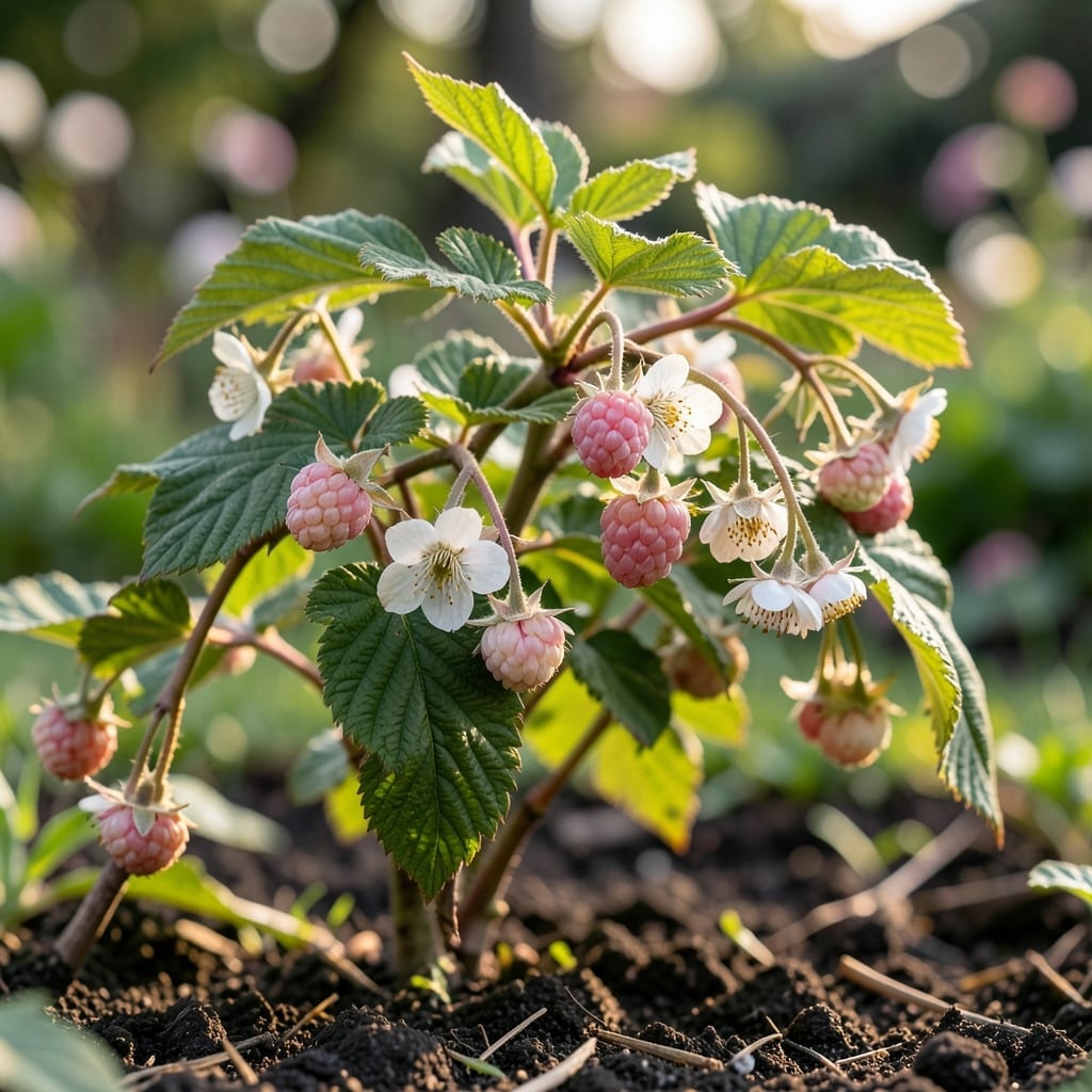American Red Raspberry Flowers