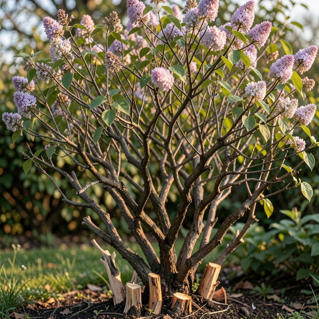 Thinning Overcrowded Lilac Stems