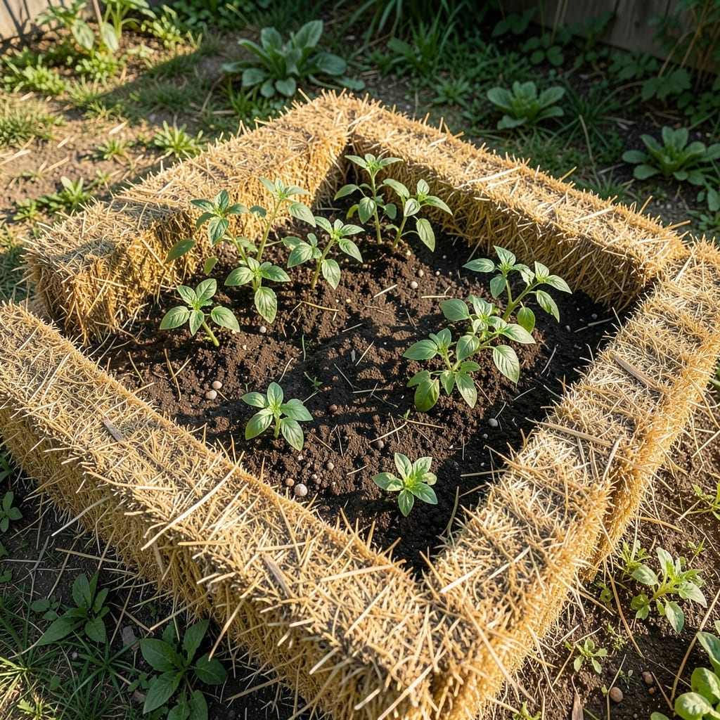 Straw Bale Raised Garden