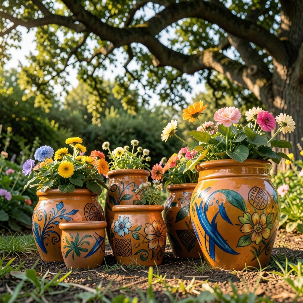 Hand-Painted Flower Pots