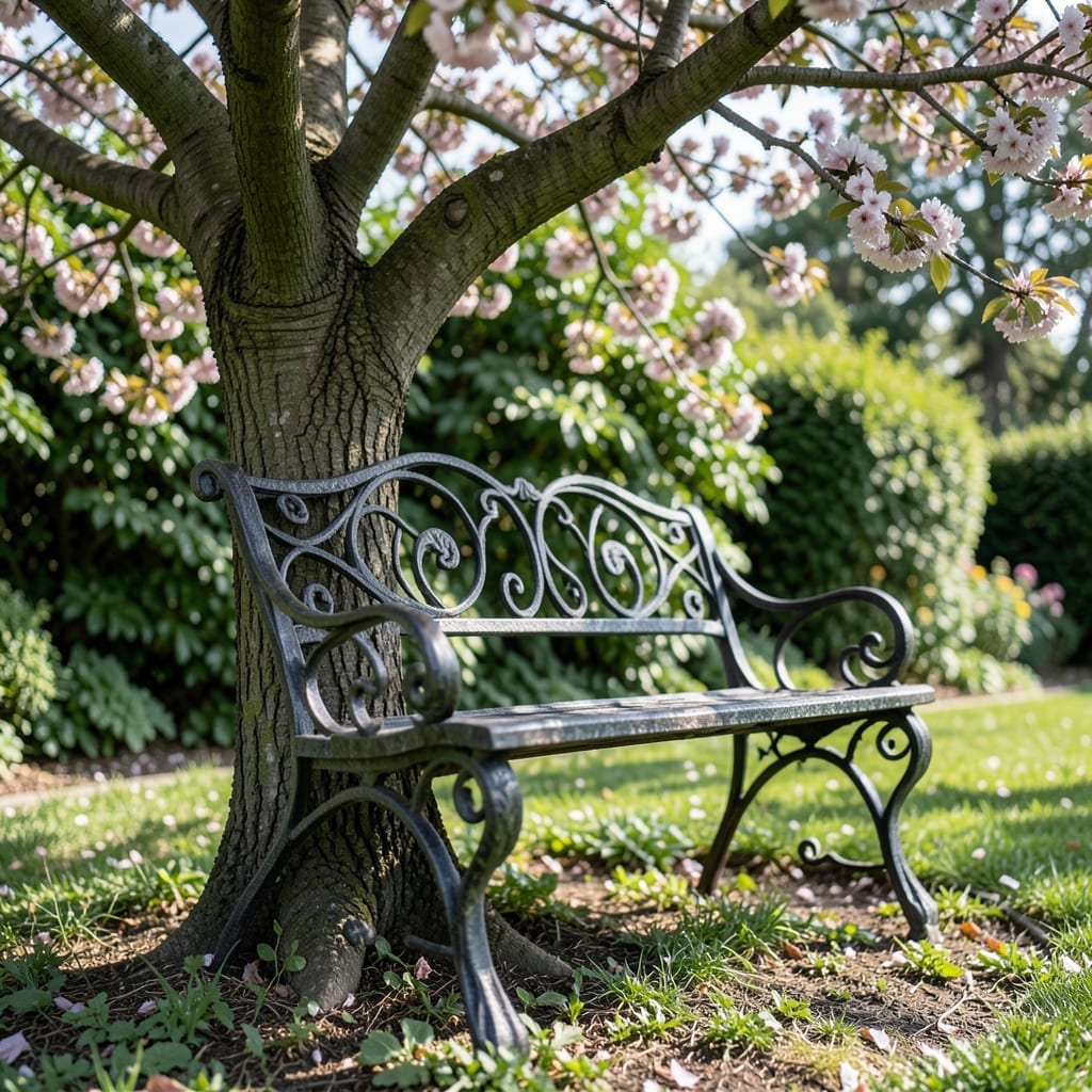 Wrought Iron Scrollwork Bench