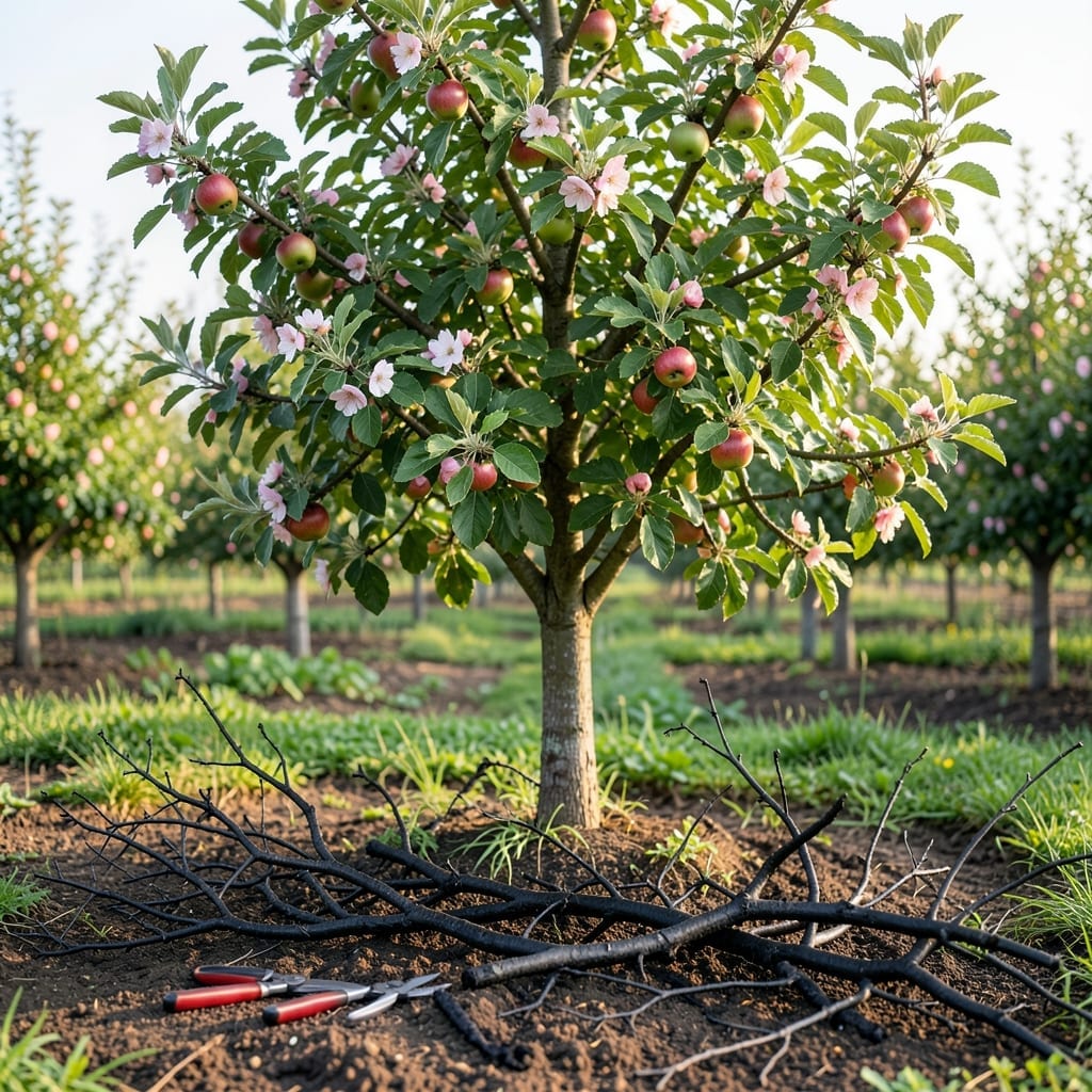 Fire Blight Apple: Prune and Sanitize for Tree Salvage