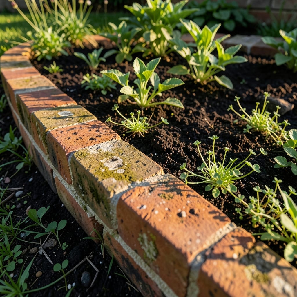 Brick and Stone Border Bed
