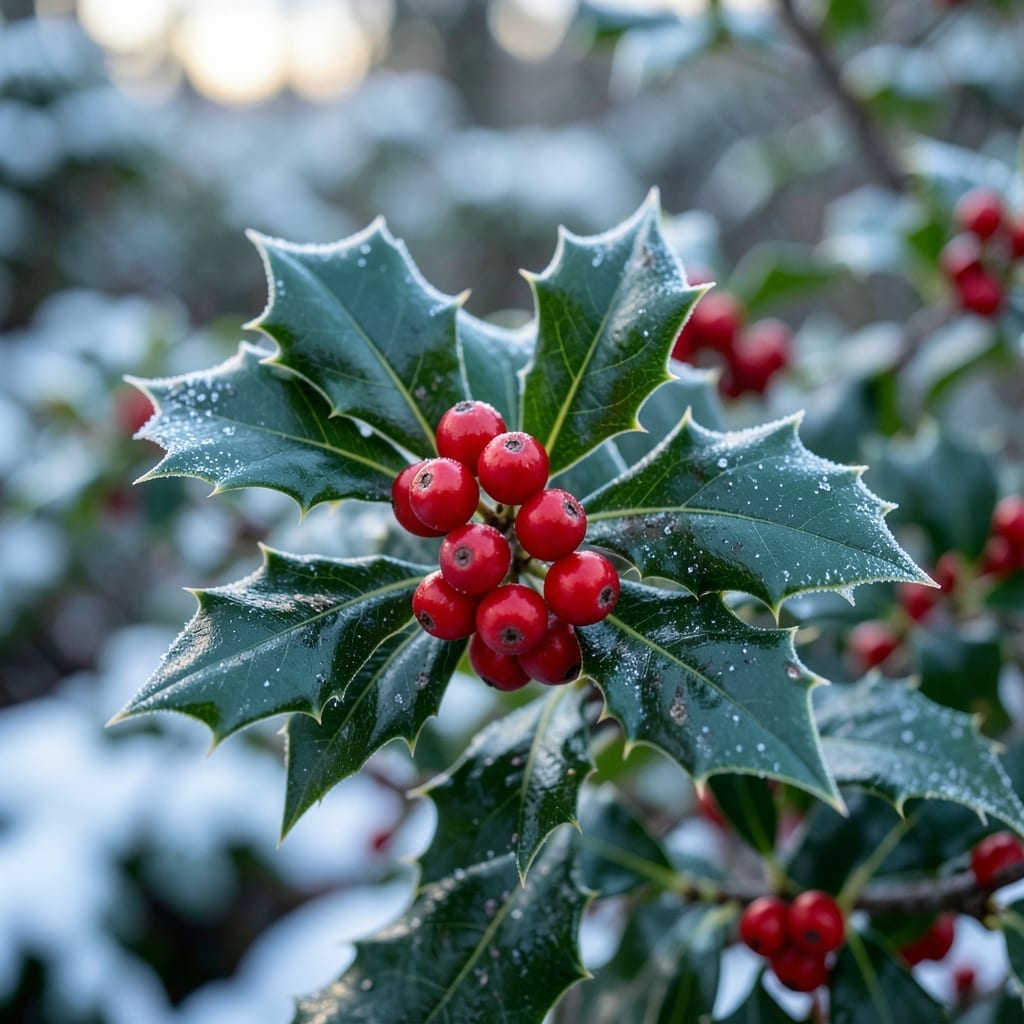 Holly Berry and Leaves
